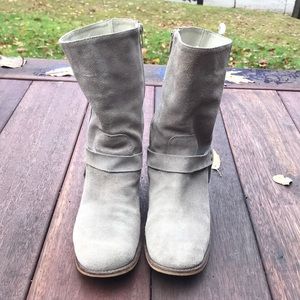 Women’s Garnet Hill Italian suede harness boot